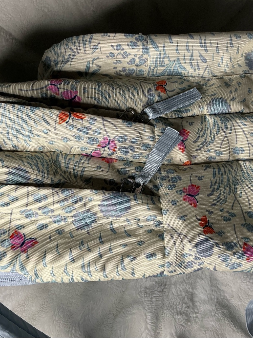 Jansport Cream Floral & Pastel Blue Butterfly Backpack - Picture 9 of 9